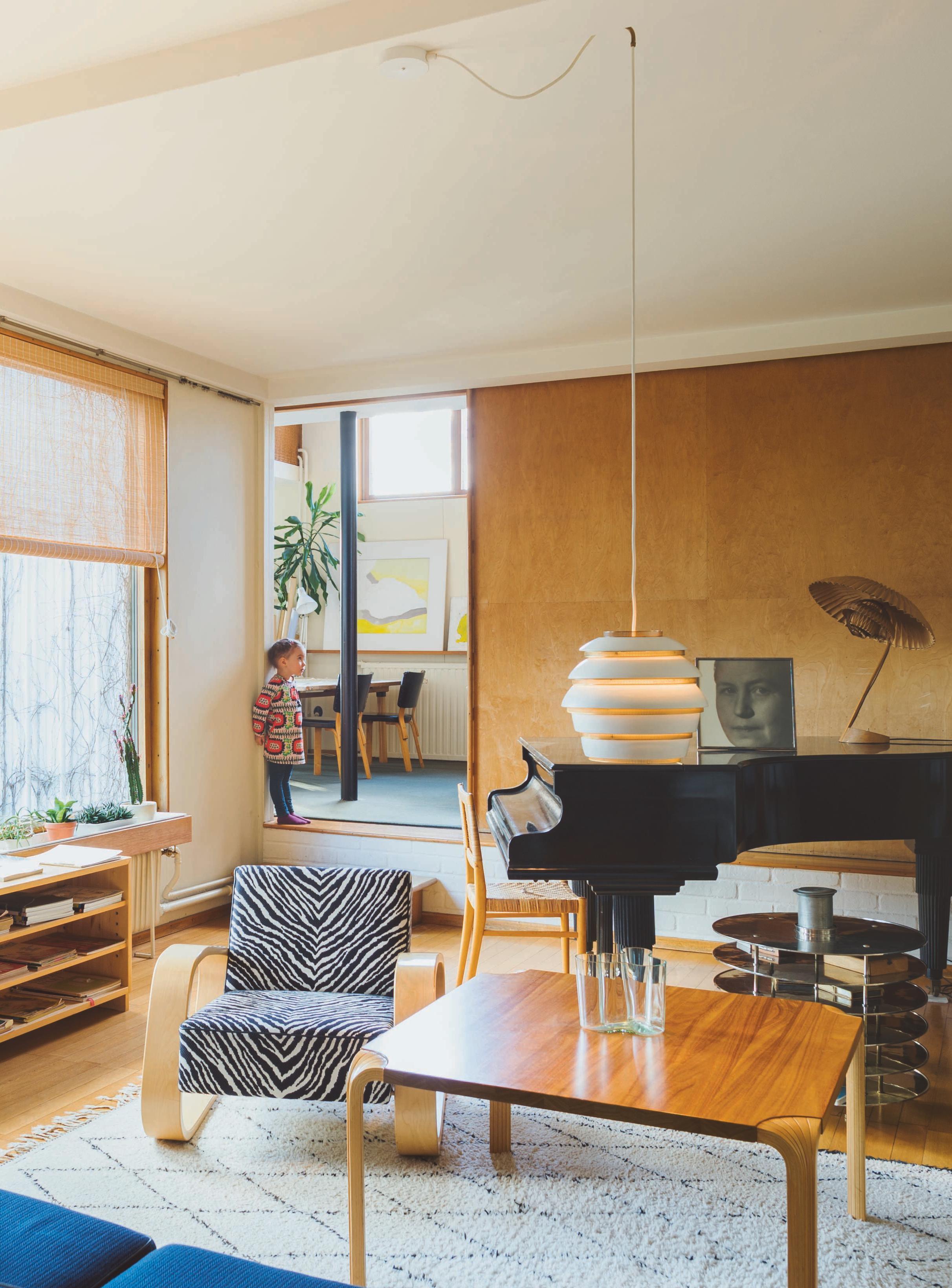 The interiors of the Aalto House living room in Munkkiniemi, Helsinki