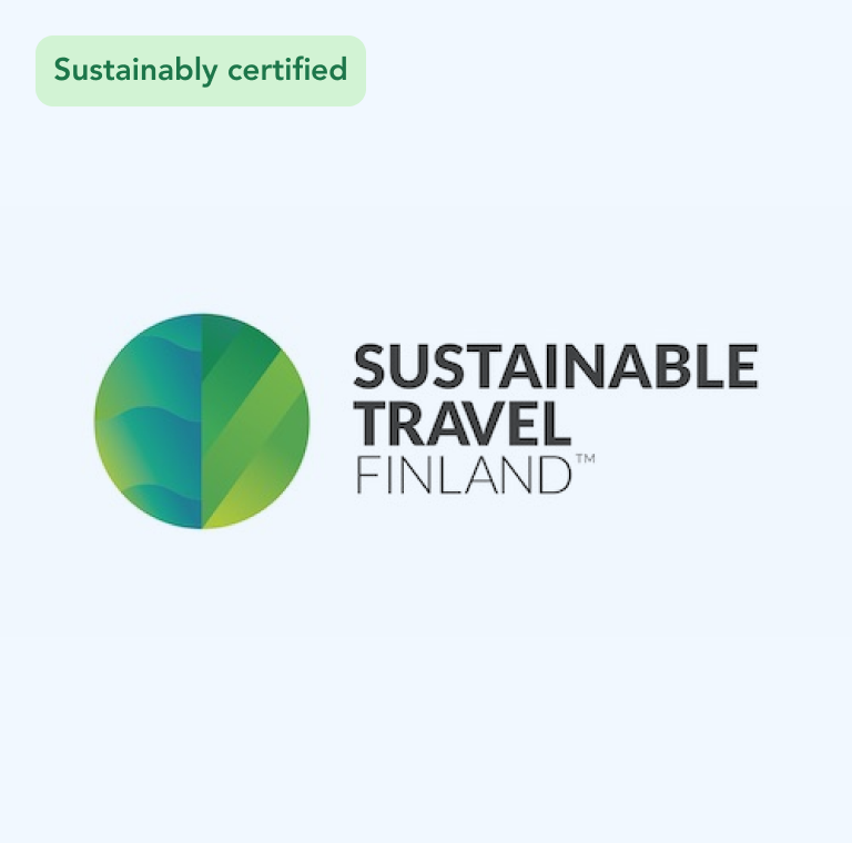 An illustration representing the Sustainable Travel Finland label.