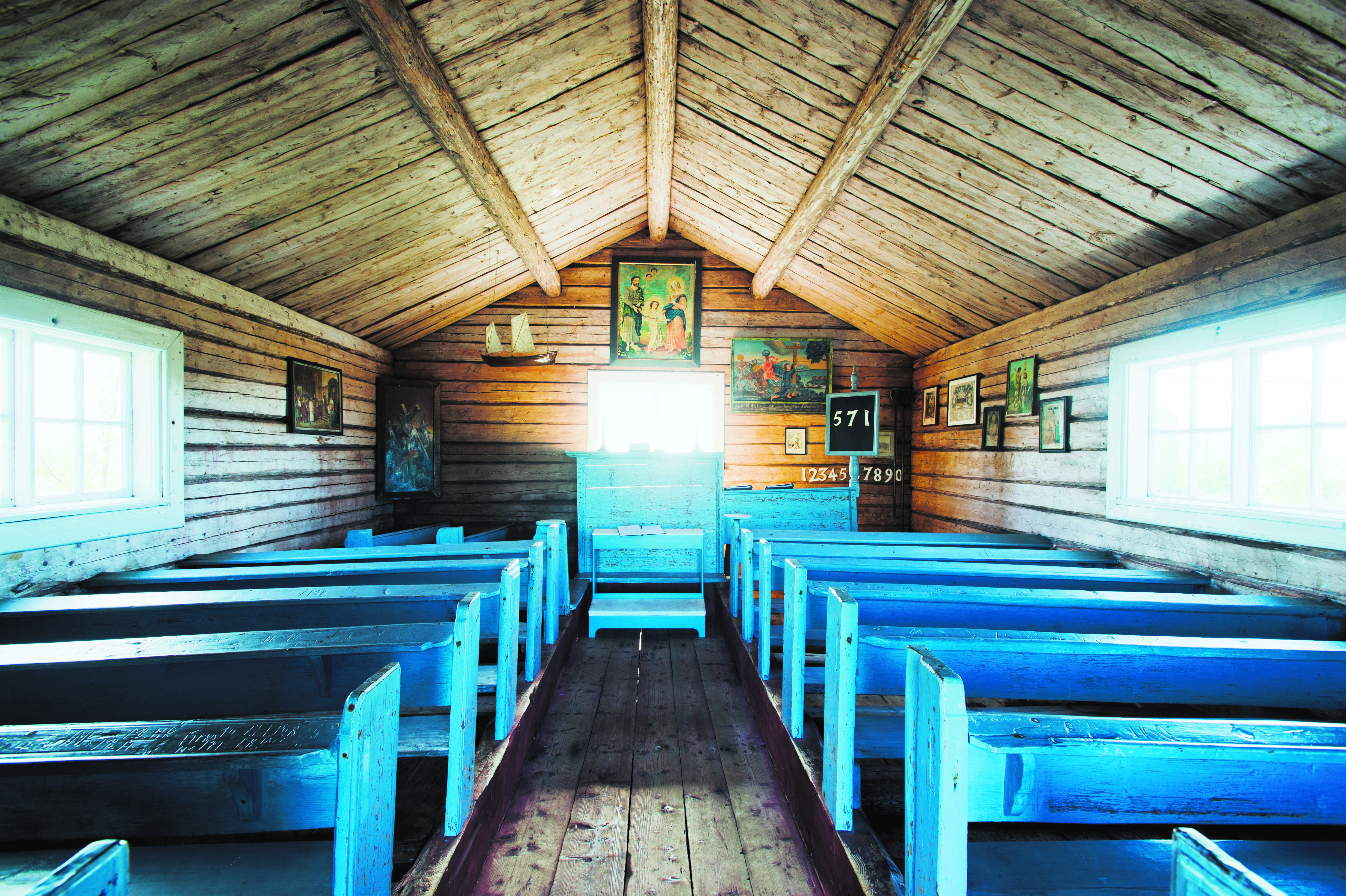 Interiors of a 18th century wooden church
