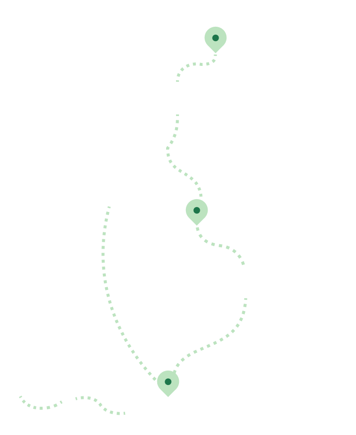 Eine Illustration der finnischen Landkarte mit verschiedenen Transportmöglichkeiten.