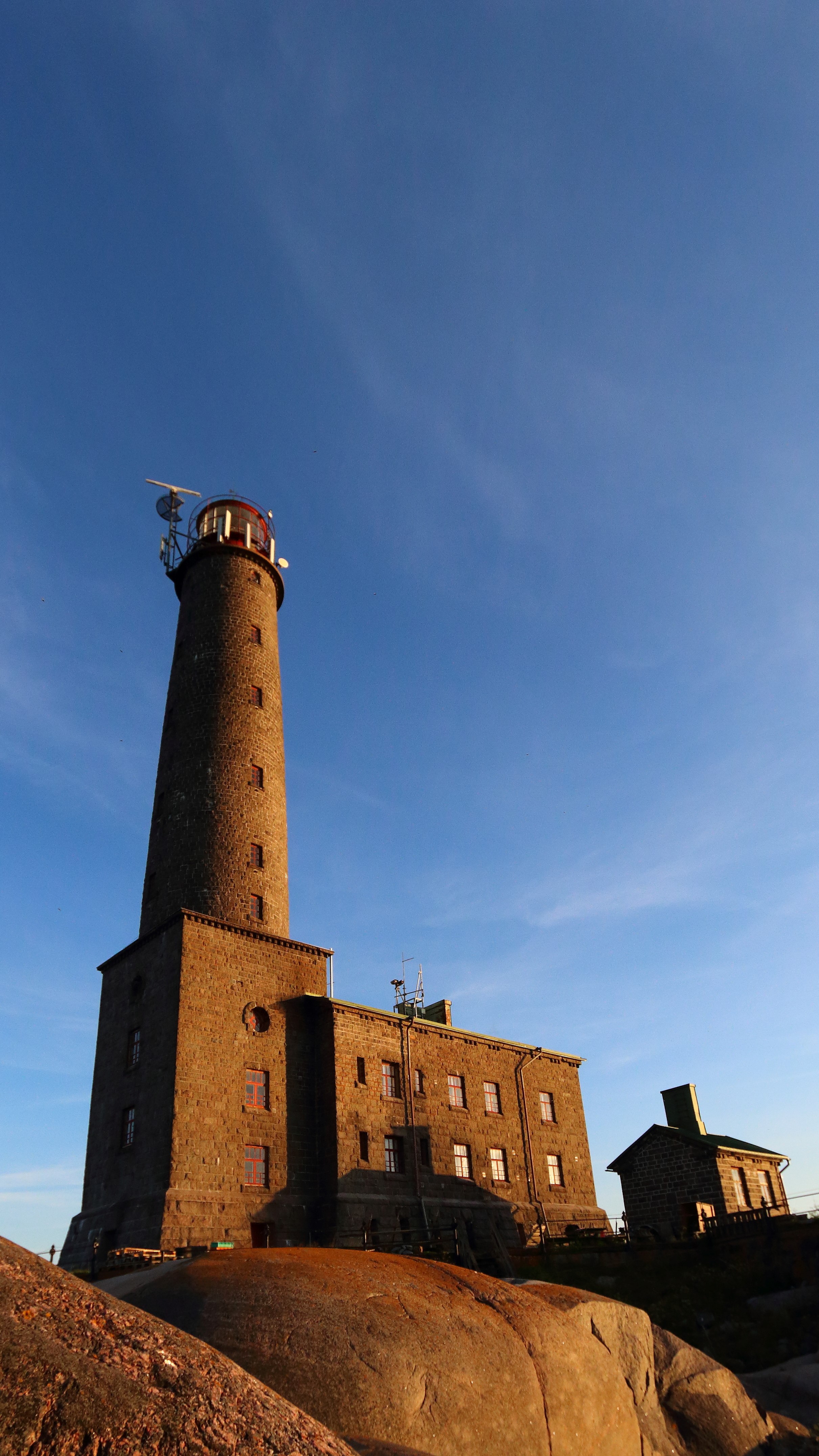 a picture of a brick tile made lighthouse in Finland
