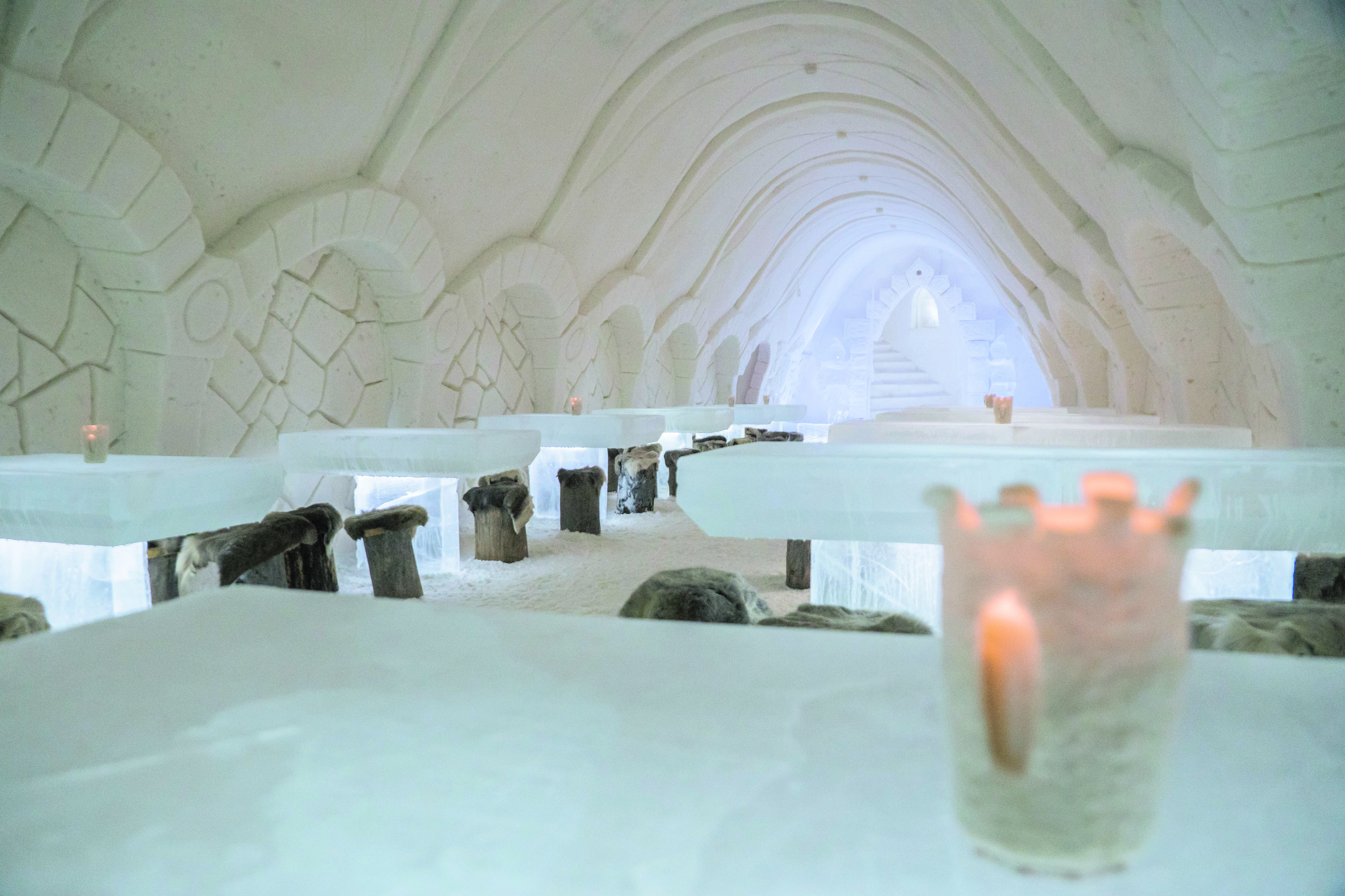 The interior of a snow castle