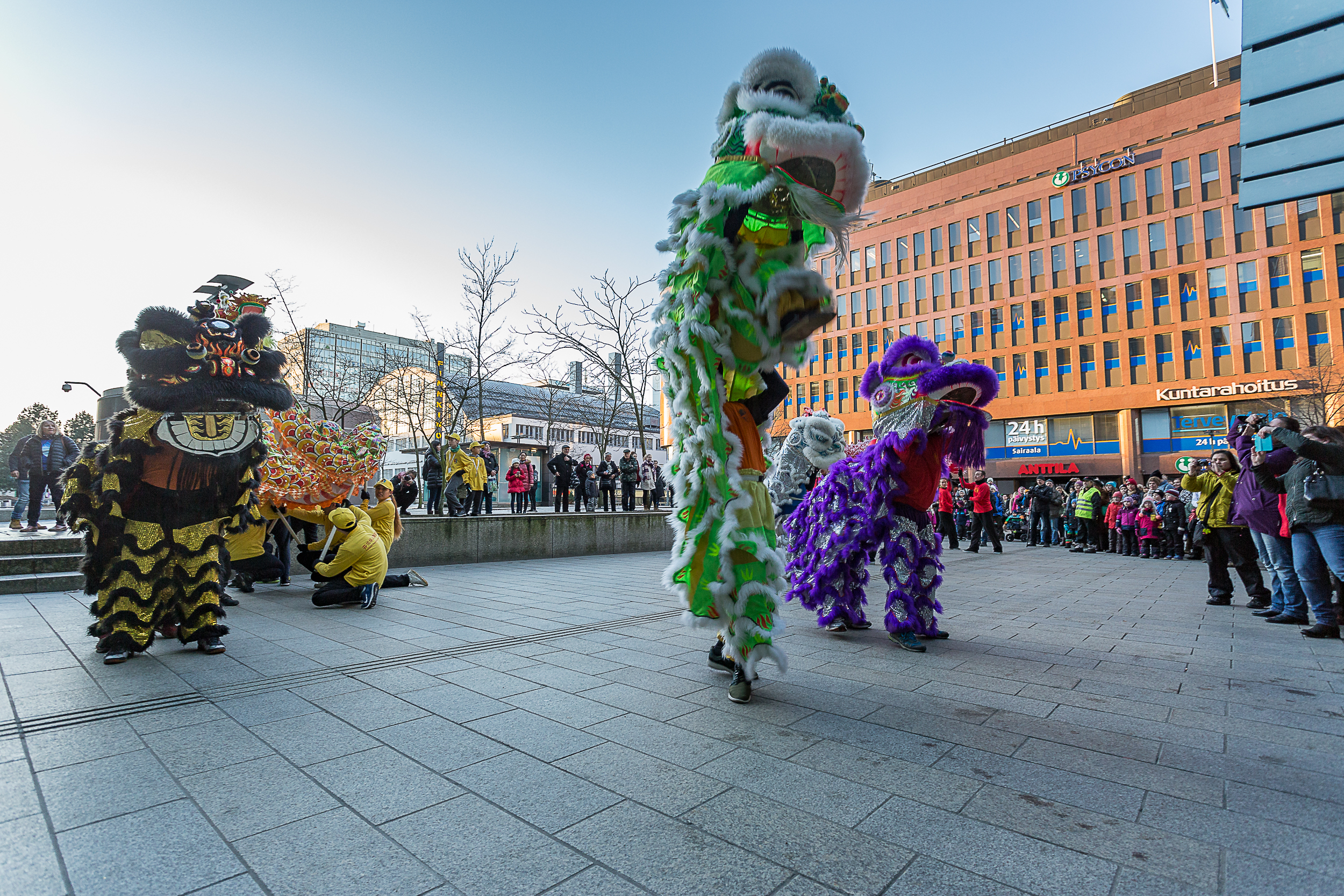 a performance in the center of helsinki