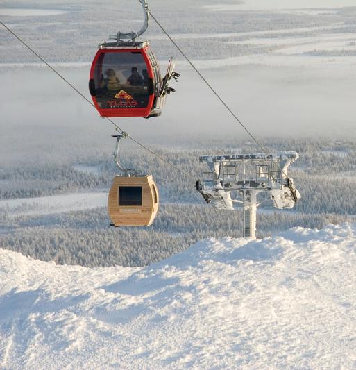 gondola lifts at a ski resort